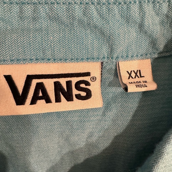 Vans‎ men’s XXL 100% Cotton Blue short sleeve button down - Picture 6 of 6